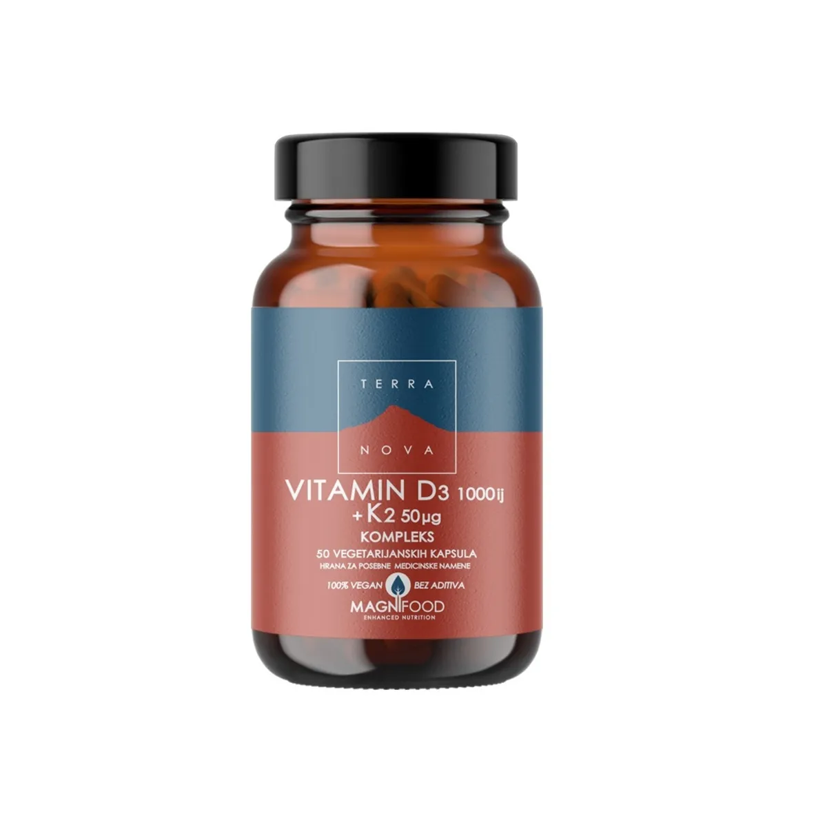 TERRANOVA VITAMIN D3 1000ij + K2 50mcg A50 KAPSULA