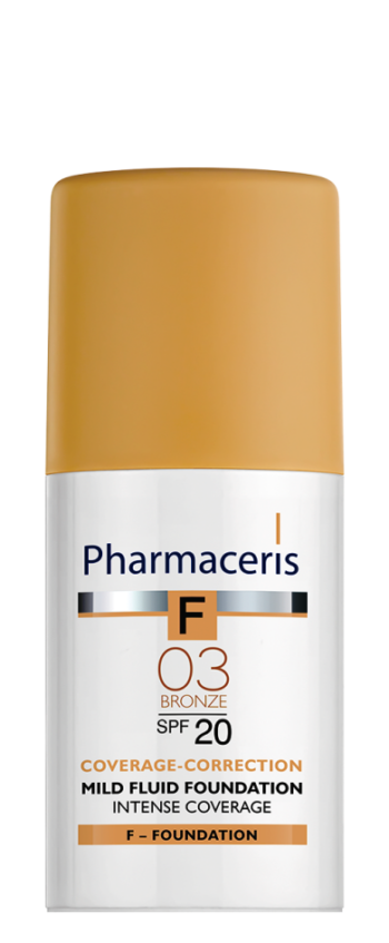 PHARMACERIS F TEČNI PUDER ZA INTENZIVNO PREKRIVANJE 03 BRONZE SPF20 30ML