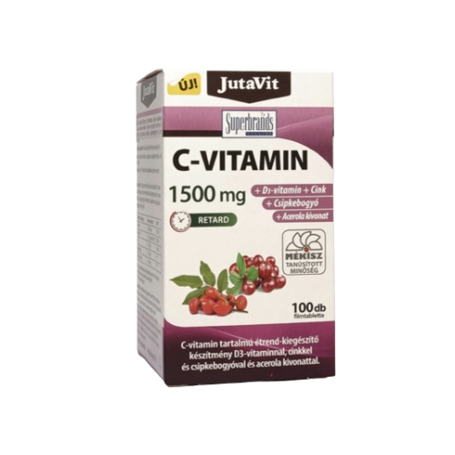 JUTAVIT Vitamin C 1500mg+Acerola+Šipurak+D3+Cink 100 Tableta