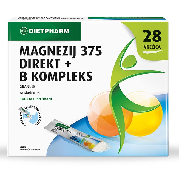 Magnezijum 375 direkt + B kompleks granule a28 vrećica Dietpharm