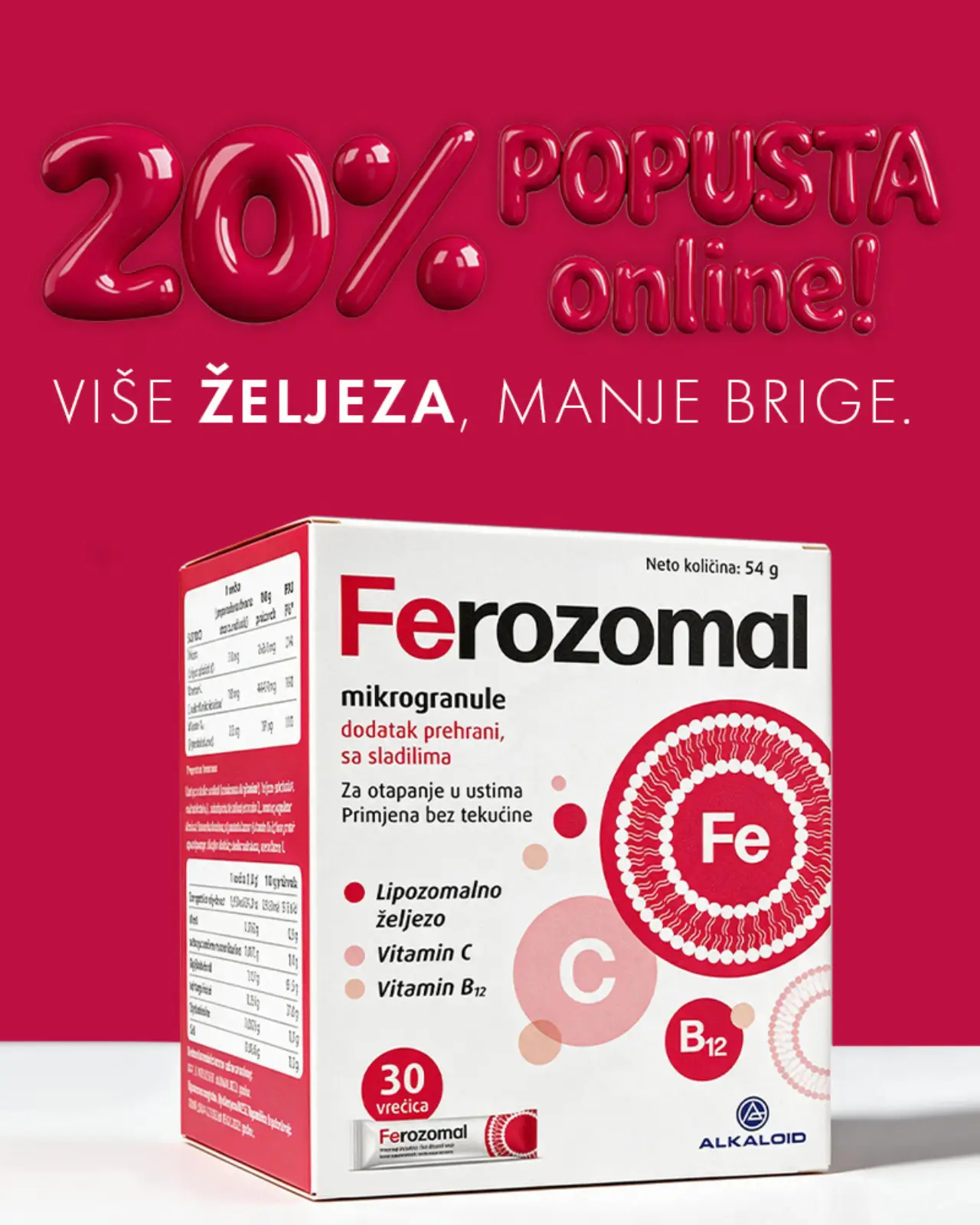 Ferozomal mikrogranule 30 vrecica